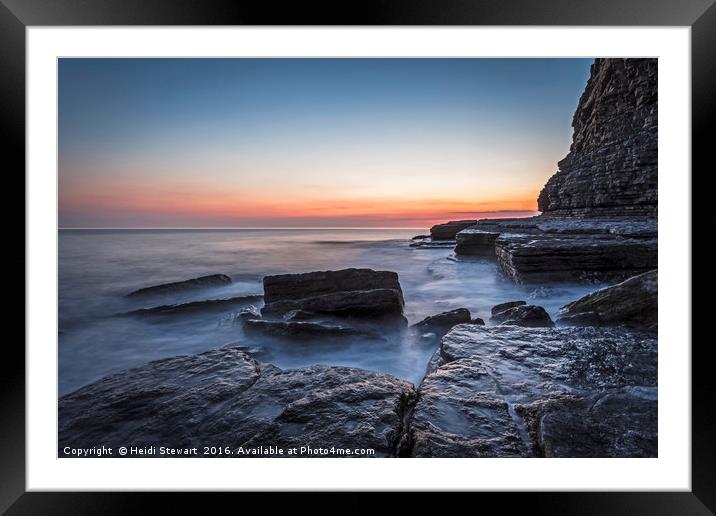 Dunraven Bay Sunset Framed Mounted Print by Heidi Stewart