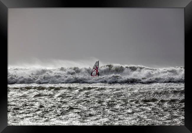 Surfing the Waves Framed Print by Heidi Stewart