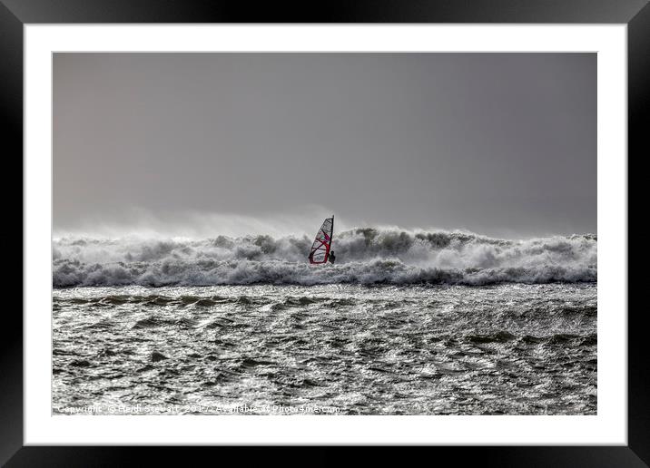 Surfing the Waves Framed Mounted Print by Heidi Stewart