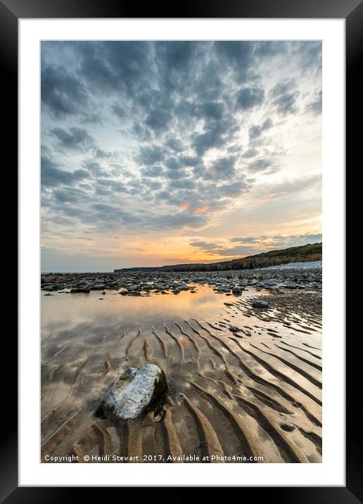 Llantwit Major Beach Sunset Framed Mounted Print by Heidi Stewart