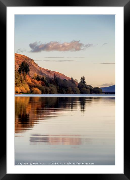 Llwyn-on Reservoir bathed in late afternoon light Framed Mounted Print by Heidi Stewart