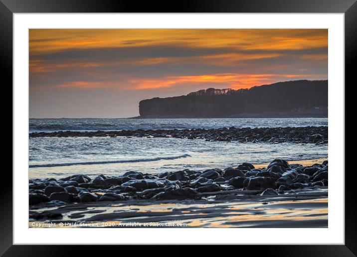 Glamorgan Heritage Coast at Sunset Framed Mounted Print by Heidi Stewart