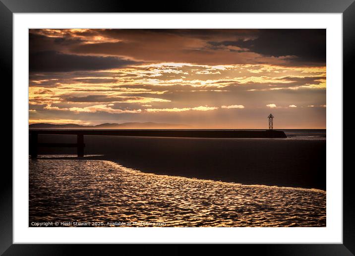 Rhyl Beach Sunset Framed Mounted Print by Heidi Stewart