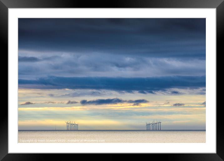 Wind Turbines at Sunset Framed Mounted Print by Heidi Stewart