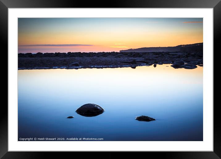 Llantwit Major beach at Sunset Framed Mounted Print by Heidi Stewart