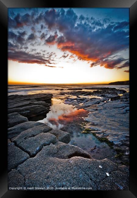 Sunset at the Beach Framed Print by Heidi Stewart