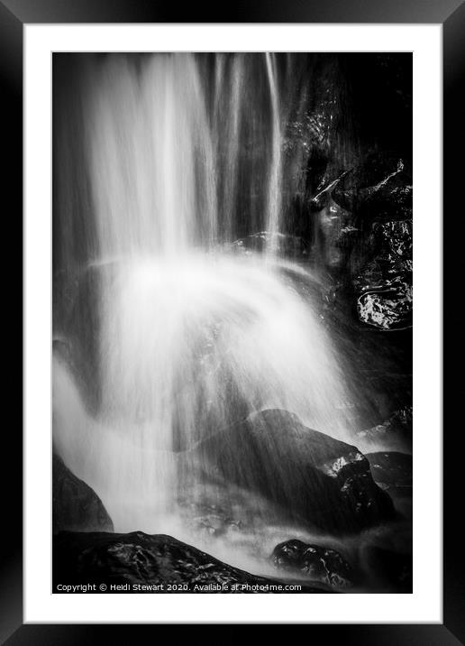 Waterfall Framed Mounted Print by Heidi Stewart