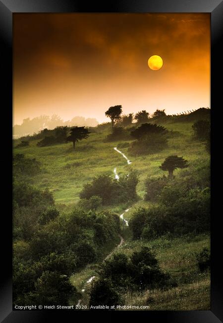 Sunset on Portsdown Hill, Portsmouth Framed Print by Heidi Stewart