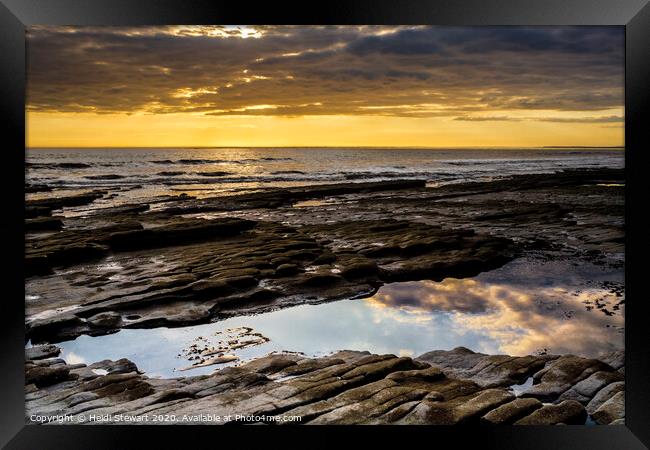 Water Pools at Nash Point Beach  Framed Print by Heidi Stewart