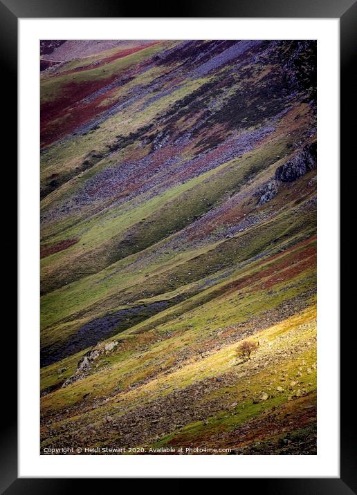 Honister Pass Hillside Framed Mounted Print by Heidi Stewart