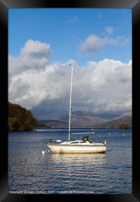 Sailing Boat on Windermere Lake Framed Print by Heidi Stewart