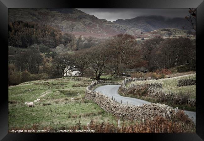 Country Lane to Torver in the Lake District Framed Print by Heidi Stewart
