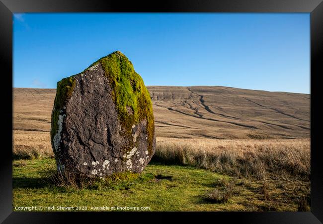 Maen Llia Standing Stone, Brecon Beacons Framed Print by Heidi Stewart