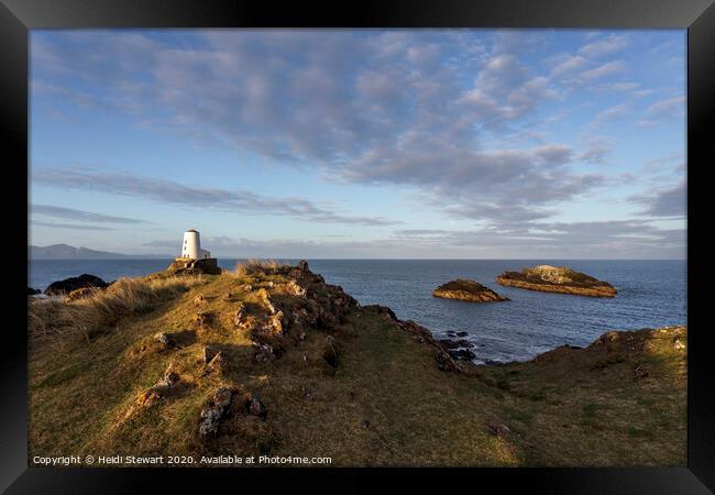 Tŵr Mawr Lighthouse on Llanddwyn Island  Framed Print by Heidi Stewart