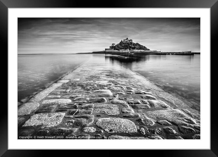 Causeway to St Michaels Mount Framed Mounted Print by Heidi Stewart