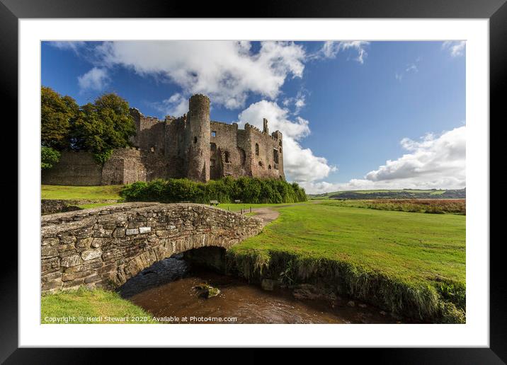 Laugharne Castle and Old Bridge Framed Mounted Print by Heidi Stewart
