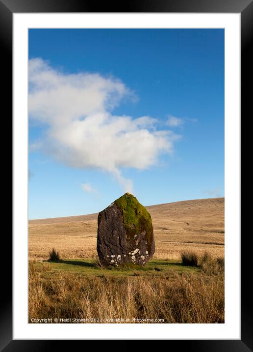 Maen Llia Standing Stone, Brecon Beacons Framed Mounted Print by Heidi Stewart