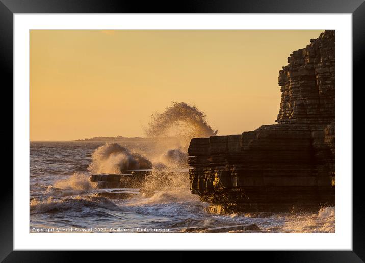 Dunraven Bay Sunset Glamorgan Heritage Coast south Framed Mounted Print by Heidi Stewart