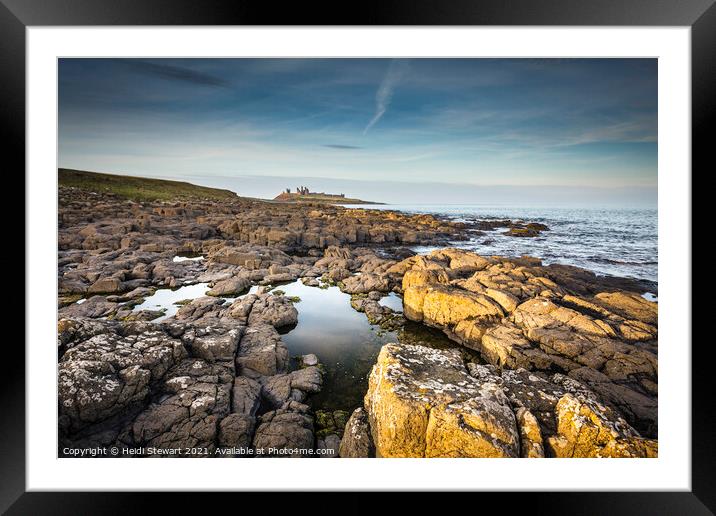 Dunstanburgh Castle and Northumberland Coast Framed Mounted Print by Heidi Stewart