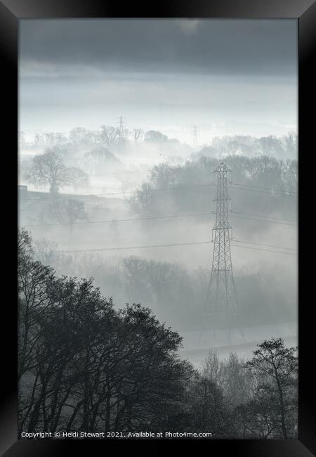 Misty Winter Morning on Caerau Hillfort, Llantrisa Framed Print by Heidi Stewart