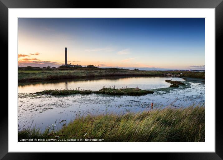 Fawley Power Station at Sunset Framed Mounted Print by Heidi Stewart