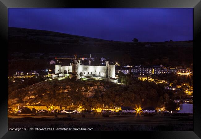 Harlech Castle at Night Framed Print by Heidi Stewart