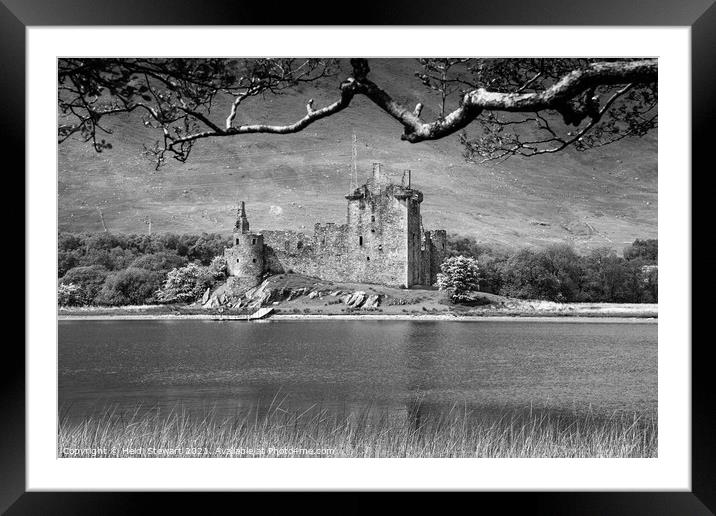 Kilchurn Castle, Scotland in Mono Framed Mounted Print by Heidi Stewart