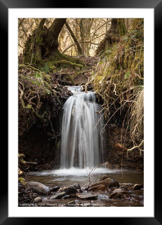 Small Falls at Tyn y Coed Woods Framed Mounted Print by Heidi Stewart