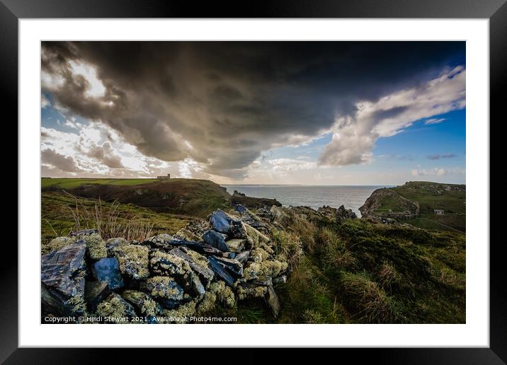 Rain Clouds Over Tintagel, Cornwall Framed Mounted Print by Heidi Stewart
