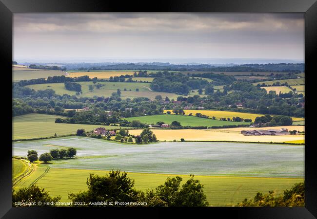 The South Downs in Hampshire, England Framed Print by Heidi Stewart