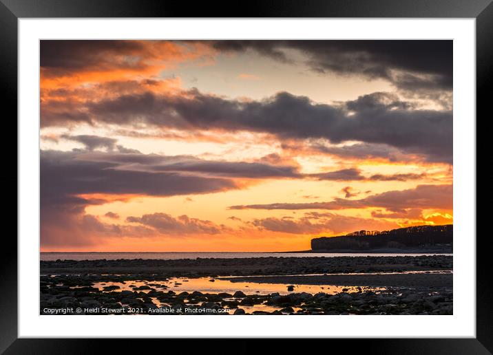 Sunset on Llantwit Beach Framed Mounted Print by Heidi Stewart