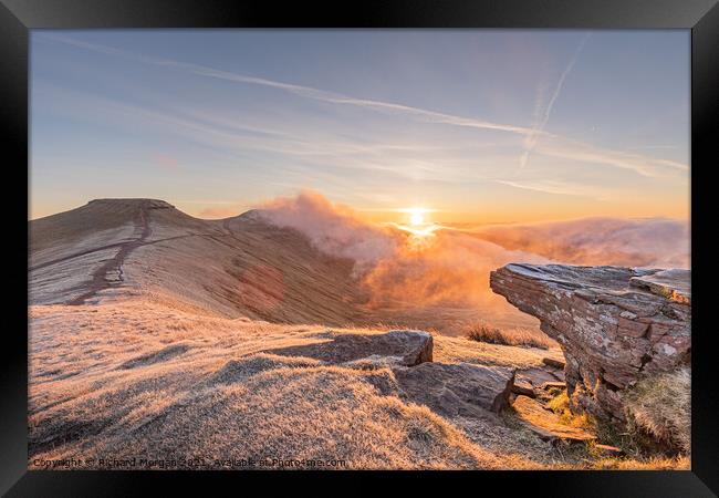 Pen y Fan & Corn Du Sunrise Framed Print by Richard Morgan