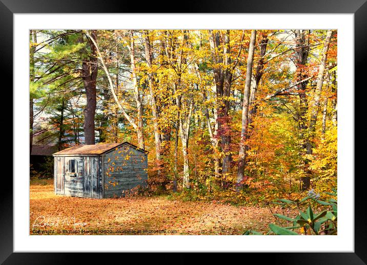 Old shack in the fall in New Hampshire. Framed Mounted Print by Richard Morgan