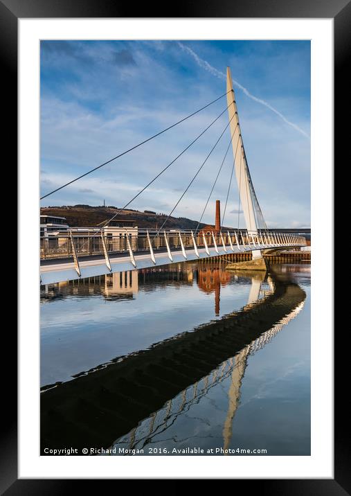 Swansea Sail Bridge. Framed Mounted Print by Richard Morgan