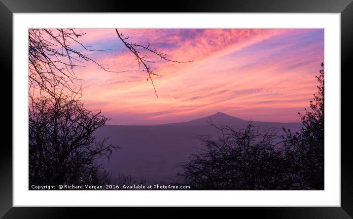 Wonderful sunset over the Sugarloaf Mountain, Sout Framed Mounted Print by Richard Morgan