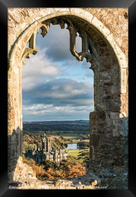 Margam Castle, viewed from Hen Eglwys Chapel. Framed Print by Richard Morgan