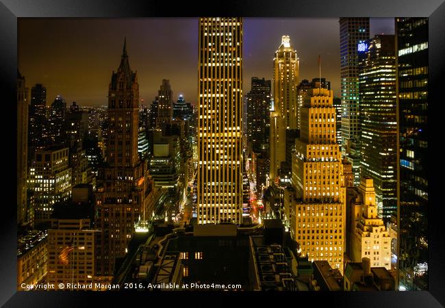 Downtown New York. Framed Print by Richard Morgan