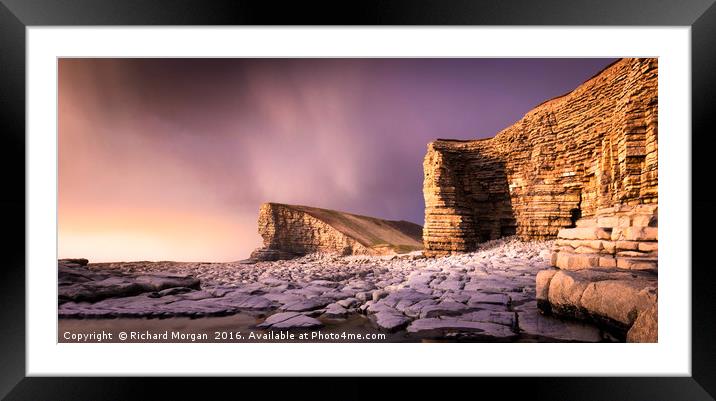 Nash Point, South Wales. Framed Mounted Print by Richard Morgan