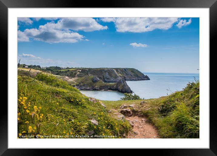 Three Cliffs Bay, Gower, South Wales. Framed Mounted Print by Richard Morgan