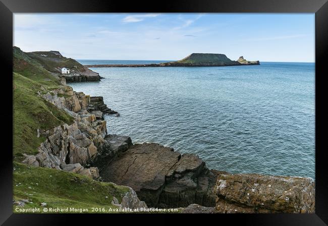 Worms Head, Rhossili, Gower, South Wales. Framed Print by Richard Morgan