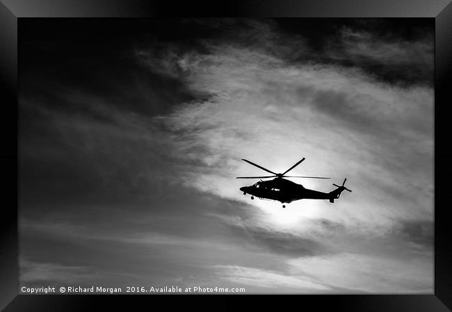 Coastguard Rescue Helicopter Agusta AW139, G-CILP. Framed Print by Richard Morgan