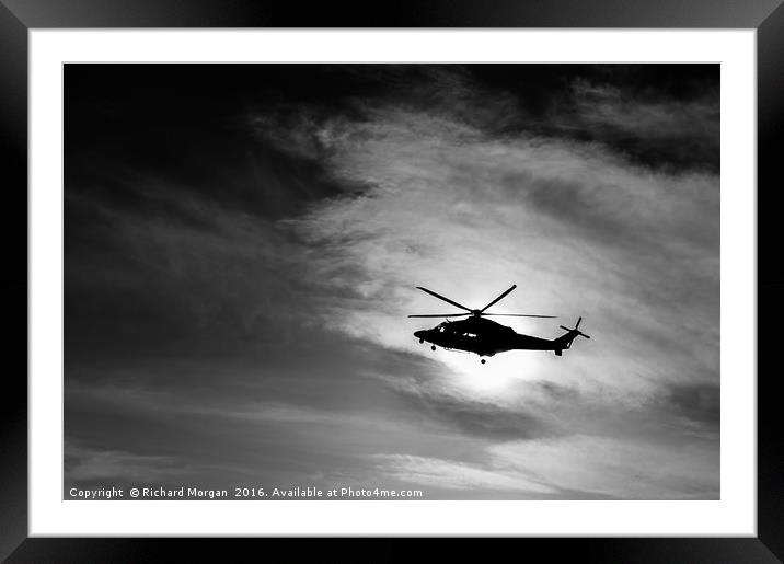 Coastguard Rescue Helicopter Agusta AW139, G-CILP. Framed Mounted Print by Richard Morgan