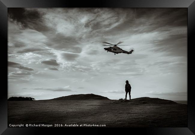 Coastguard Rescue Helicopter Agusta AW139, G-CILP. Framed Print by Richard Morgan