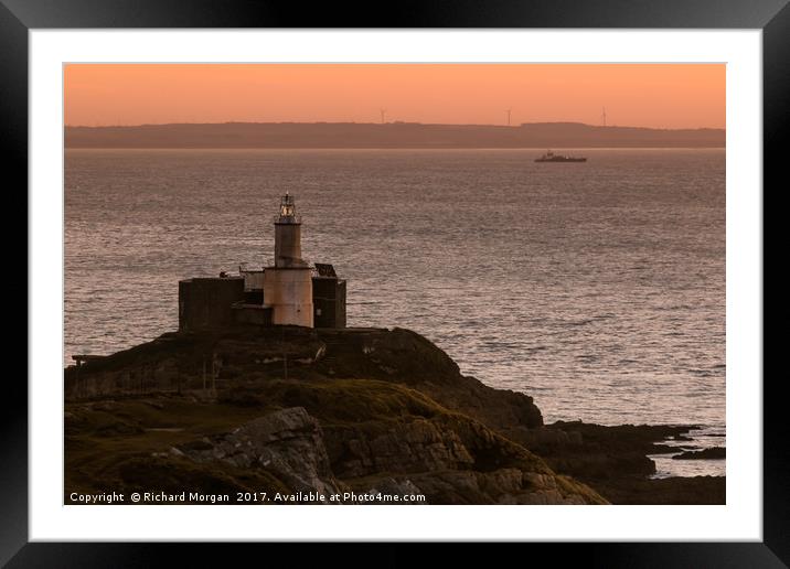 Mumbles Lighthouse Framed Mounted Print by Richard Morgan
