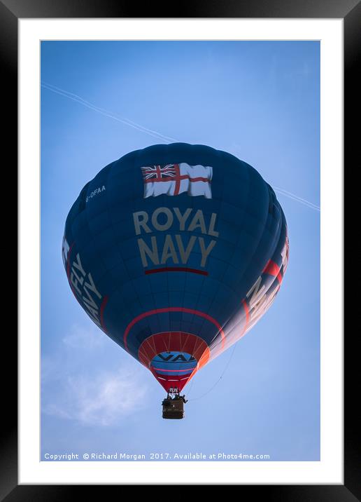 Royal Navy hot air balloon Framed Mounted Print by Richard Morgan