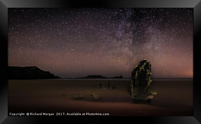 Helvetia Wreck, Rhossili Gower Framed Print by Richard Morgan