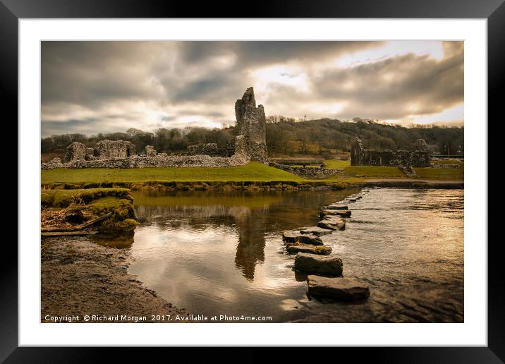 Ogmore Castle ruins.  Framed Mounted Print by Richard Morgan