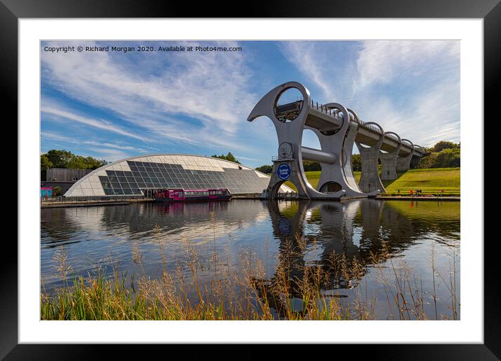 Falkirk Wheel boat lift Framed Mounted Print by Richard Morgan