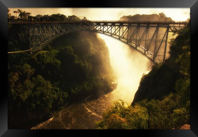 Early morning glow on Victoria Falls  Framed Print by Anthony Simpson