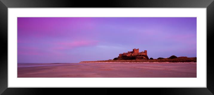 Bamburgh Castle and beach Framed Mounted Print by Anthony Simpson